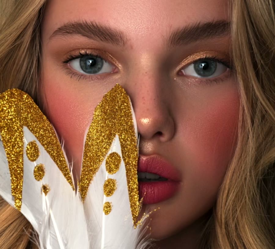 Как изменить цвет румян на фото в Photoshop, чтобы они подходили к губам — кадр
